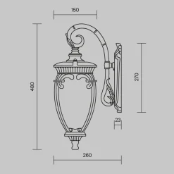 Maytoni Fleur utendørs vegglampe, gull Hot