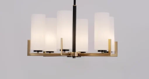 Maytoni Fortano lysekrone 6 lyskilder glasskjermer| Lysekroner