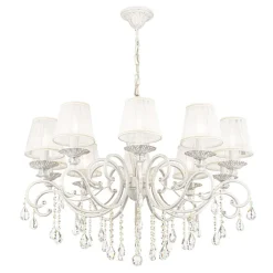 Maytoni Grace lysekrone, hvit, 10 lyskilder, organza| Lysekroner