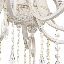 Maytoni Grace lysekrone, hvit, 10 lyskilder, organza| Lysekroner