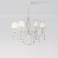 Maytoni Grace lysekrone, hvit, 6 lyskilder, organza, E14| Lysekroner