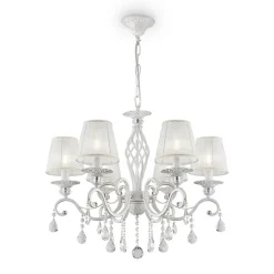 Maytoni Grace lysekrone, hvit, 6 lyskilder, organza, E14| Lysekroner