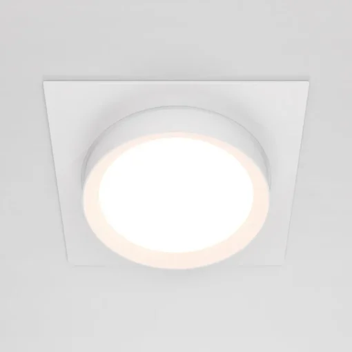 Maytoni Hoop innfellingslampe, kantet, hvit| Downlights