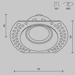 Maytoni innfellingslampe Dot hvit rund 11,8 x 9 cm aluminium GU10| Downlights