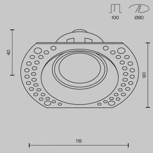 Maytoni innfellingslampe Dot hvit rund 11,8 x 9 cm aluminium GU10| Downlights