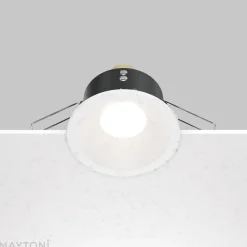 Maytoni innfelt taklampe Zoom hvit Ø 8,5 cm aluminium IP65 GU10| Downlights|Spotter I Tak