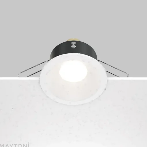 Maytoni innfelt taklampe Zoom hvit Ø 8,5 cm aluminium IP65 GU10| Downlights|Spotter I Tak