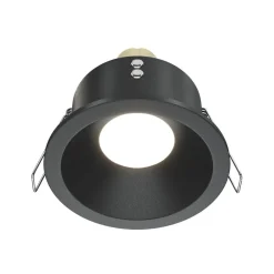 Maytoni innfelt taklampe Zoom, svart, Ø 8,5 cm aluminium IP65| Downlights