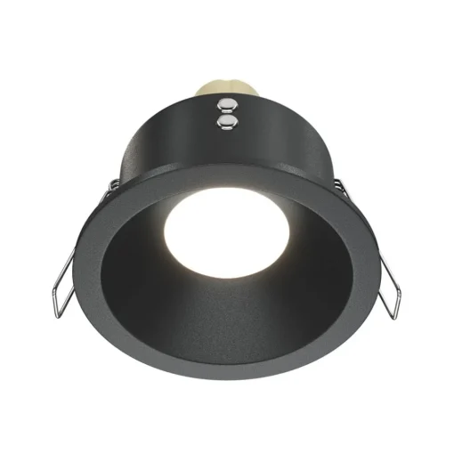 Maytoni innfelt taklampe Zoom, svart, Ø 8,5 cm aluminium IP65| Downlights