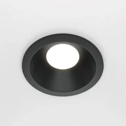 Maytoni innfelt taklampe Zoom, svart, Ø 8,5 cm aluminium IP65| Downlights