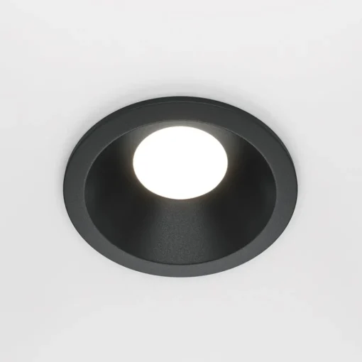 Maytoni innfelt taklampe Zoom, svart, Ø 8,5 cm aluminium IP65| Downlights