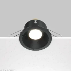 Maytoni innfelt taklampe Zoom, svart, Ø 8,5 cm aluminium IP65| Downlights