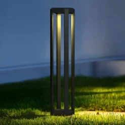 Maytoni LED-gatelampe Royal Mile, grå, høyde 80 cm, aluminium
