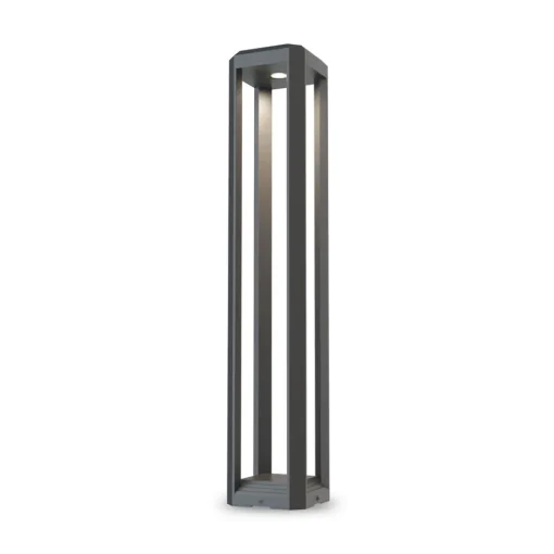 Maytoni LED-gatelampe Royal Mile, grå, høyde 80 cm, aluminium
