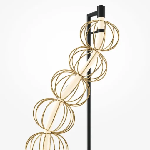 Maytoni LED-gulvlampe Golden Cage, høyde 154 cm, metall| Gulvlamper
