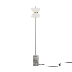 Maytoni LED-gulvlampe Kyoto, grå, høyde 145 cm, marmor| Gulvlamper