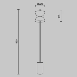 Maytoni LED-gulvlampe Kyoto, grå, høyde 145 cm, marmor| Gulvlamper