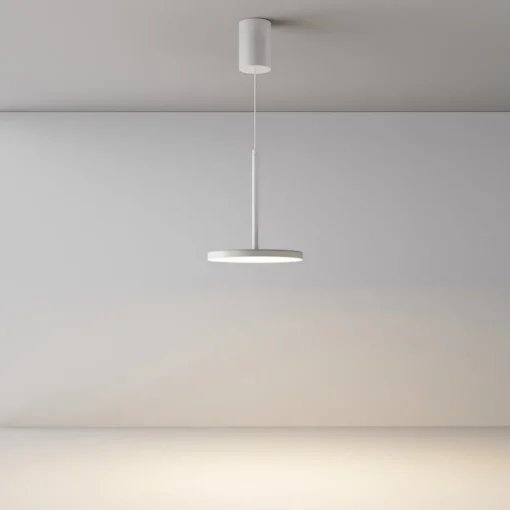 Maytoni LED-hengelampe Plato, hvit, Ø 18,5 cm, aluminium| Kontorbelysning