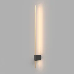 Maytoni LED-vegglampe Pars, 62,3 cm, svart/gull, aluminium| Led-Innendørs|Vegglamper