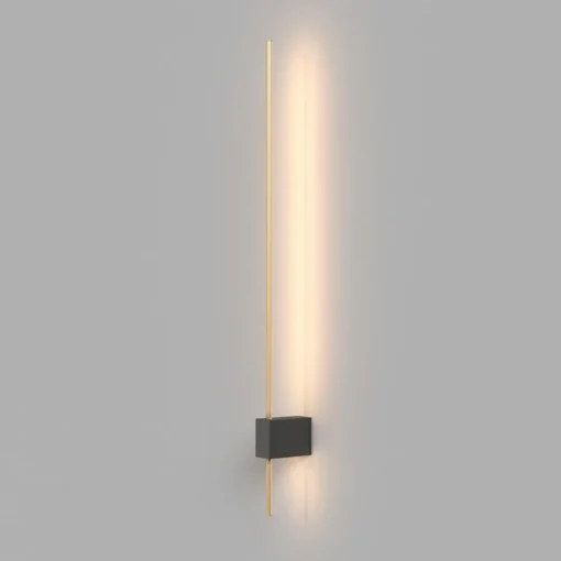 Maytoni LED-vegglampe Pars, 62,3 cm, svart/gull, aluminium| Led-Innendørs|Vegglamper
