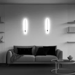 Maytoni LED-vegglampe Pars, 62,3 cm, svart/gull, aluminium| Led-Innendørs|Vegglamper