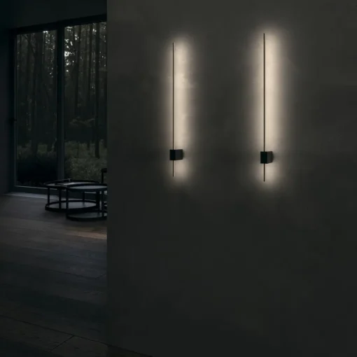 Maytoni LED-vegglampe Pars, 62,3 cm, svart/gull, aluminium| Led-Innendørs|Vegglamper