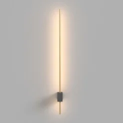 Maytoni LED-vegglampe Pars, 62,3 cm, svart/gull, aluminium| Led-Innendørs|Vegglamper