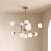 Maytoni lysekrone Erich, messing roséglass/metall, 12 lyskilder.| Lysekroner|Pendellamper