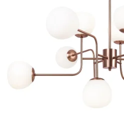 Maytoni lysekrone Erich, messing roséglass/metall, 12 lyskilder.| Lysekroner|Pendellamper