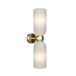 Maytoni vegglampe Antic, 2 lyskilder, gull/hvitt, glass| Design- Og Hotellbelysning