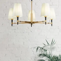 Maytoni Zaragoza lysekrone 5 lyskilder tekstilskj