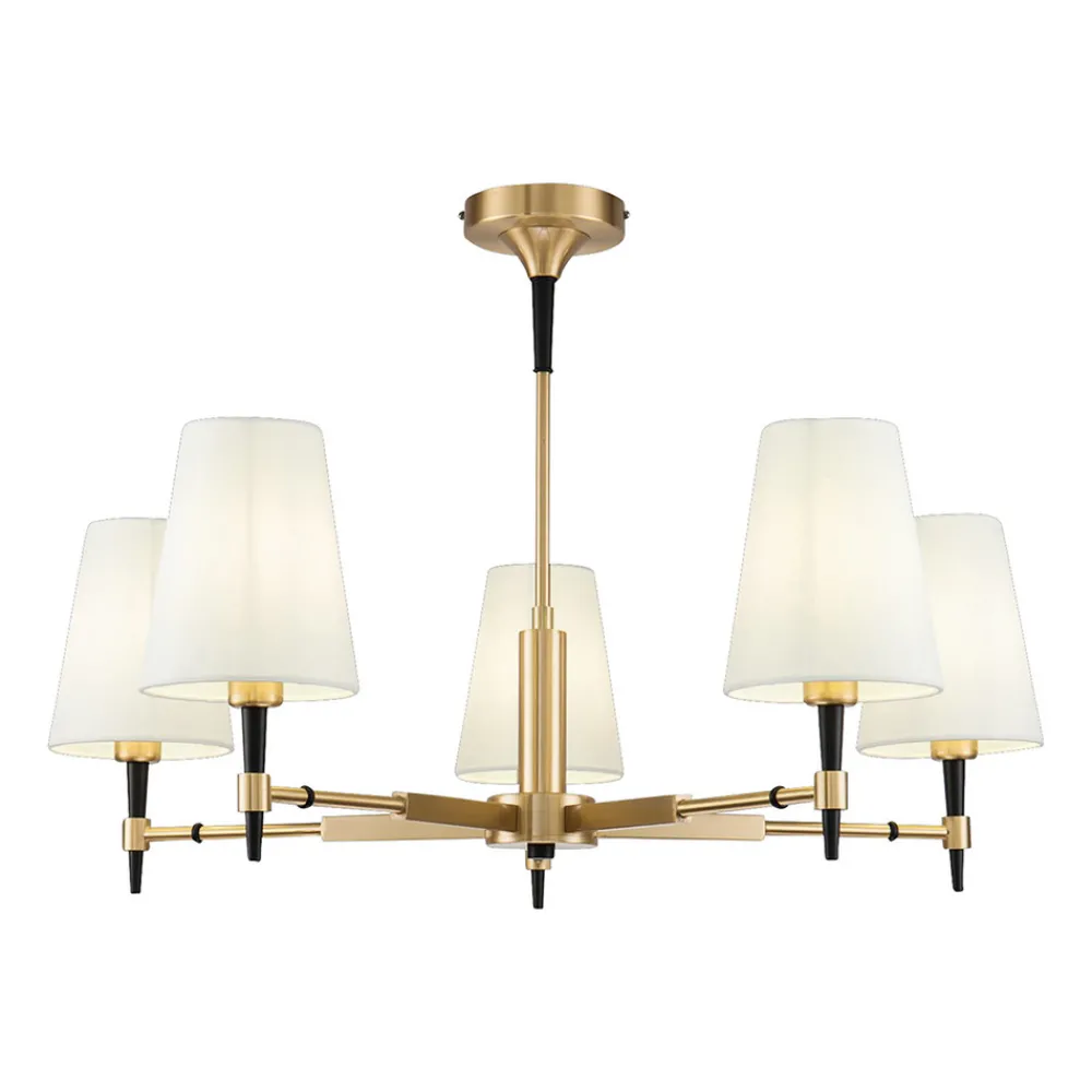 Maytoni Zaragoza lysekrone 5 lyskilder tekstilskj