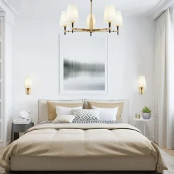 Maytoni Zaragoza lysekrone 5 lyskilder tekstilskj