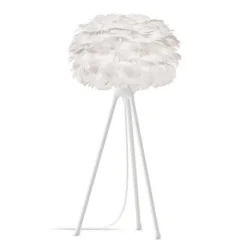 UMAGE Med fjærskjerm - trebeinsbordlampe Eos micro| Bordlamper