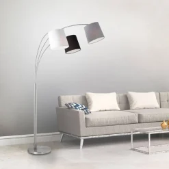 JUST LIGHT. GmbH Melvin gulvlampe, 3 lyskilder, svart/grå/hvit| Gulvlamper