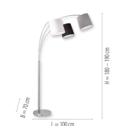 JUST LIGHT. GmbH Melvin gulvlampe, 3 lyskilder, svart/grå/hvit| Gulvlamper