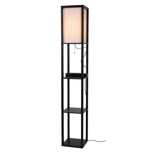 Lucide Menno gulvlampe, svart, 162,7 cm, trådløs lader| Gulvlamper