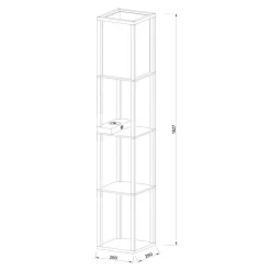 Lucide Menno gulvlampe, svart, 162,7 cm, trådløs lader| Gulvlamper