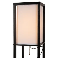 Lucide Menno gulvlampe, svart, 162,7 cm, trådløs lader| Gulvlamper