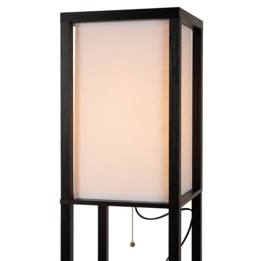 Lucide Menno gulvlampe, svart, 162,7 cm, trådløs lader| Gulvlamper