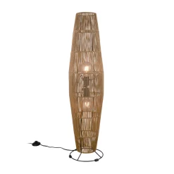 Reality Leuchten Miki gulvlampe, brun, høyde 103 cm, papir
