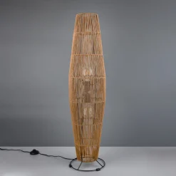 Reality Leuchten Miki gulvlampe, brun, høyde 103 cm, papir