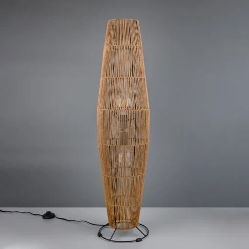Reality Leuchten Miki gulvlampe, brun, høyde 103 cm, papir