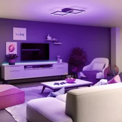 tint Müller Licht LED taklampe Cano, RGB, CCT, svart Discount