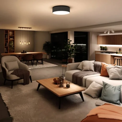 tint Müller Licht LED taklampe Malea, RGB, CCT, taupe| Smarthus Belysning