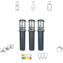tint Müller Licht Petunia LED-gatelampe sett med 3 stk| Smarthus Utebelysning|Utespotter