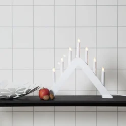 STAR TRADING Moderne designet lysestake Jarve hvit| Julebelysning