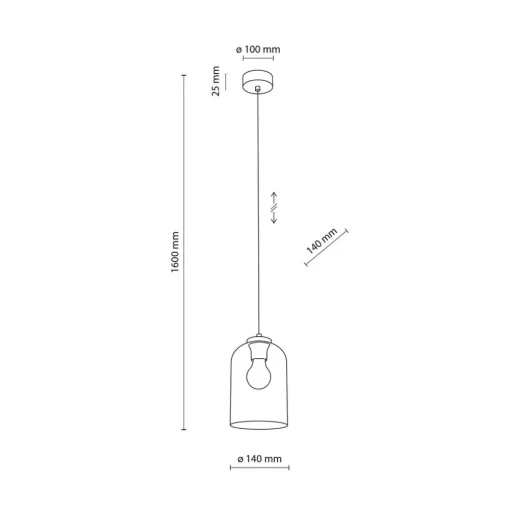 TK Lighting Molly hengelampe, grønn, Ø 14 cm, metall/glass Sale