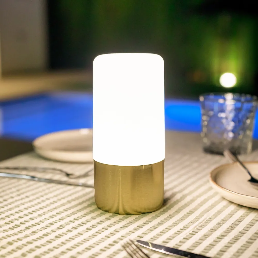 Newgarden LED-bordlampe Maia messingfarget IP54 RGBW Outlet