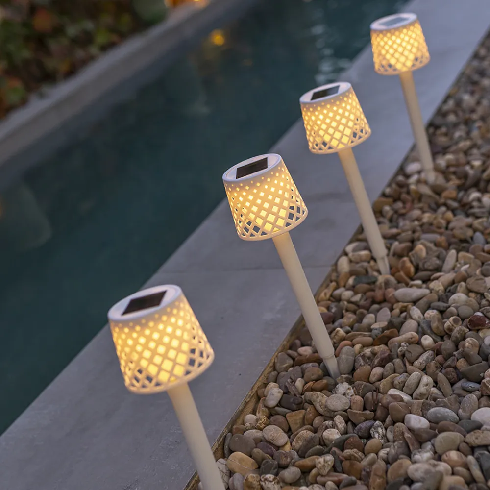 Newgarden LED-solcellelampe Gretita, hvit, jordspyd, sett med 4 stk Sale